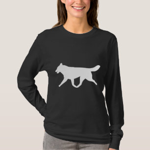 T-shirt Silhouette blanche sibérienne Husky