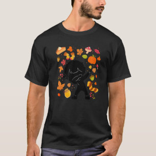 T-shirt Silhouette Boy Automne Citrouille d'érable Automne