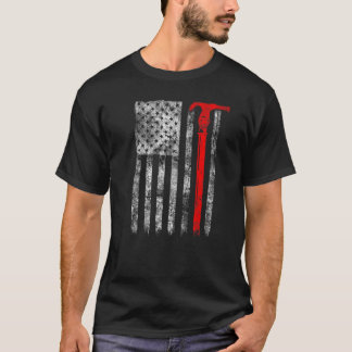 T-shirt Silhouette Canne Télescopique Drapeau Américain Li