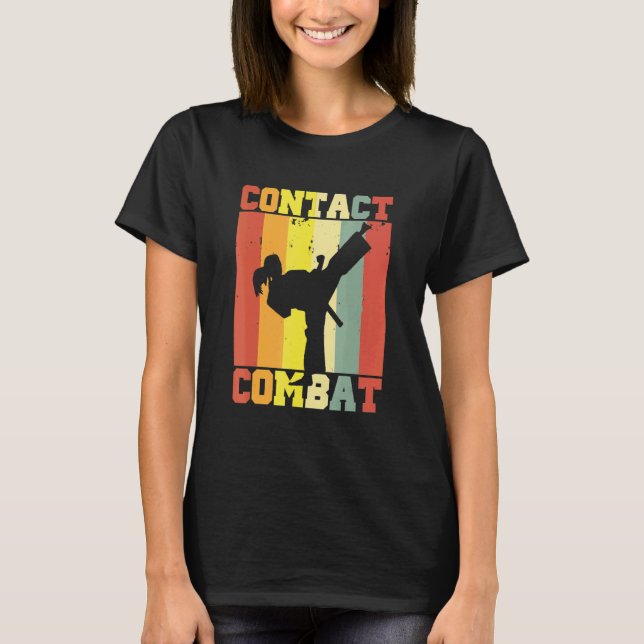 T-shirt Silhouette classique d'une femme de karaté - Conta (Devant)