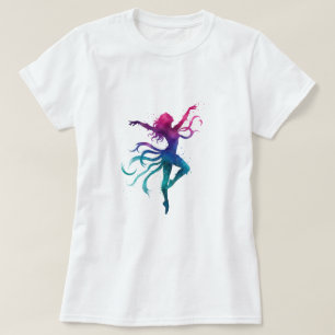 T-shirt Silhouette colorée - Aquarelle vive E
