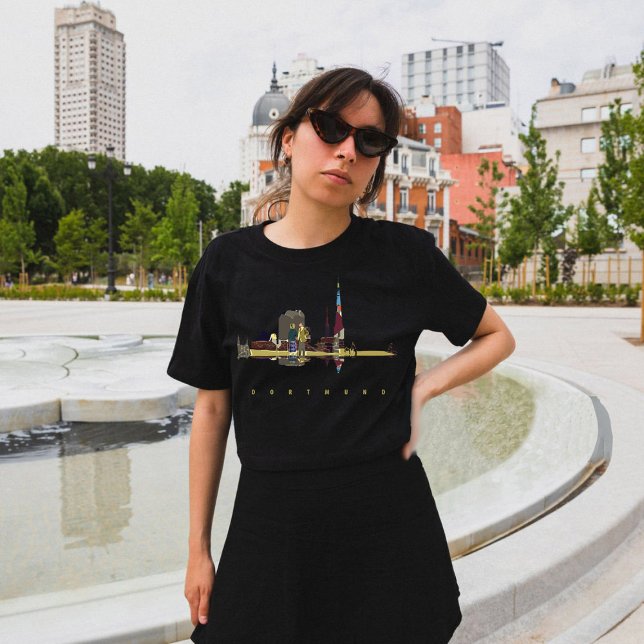 T-shirt Silhouette colorée Dortmund (Dortmund, Germany, black t-shirt for women)