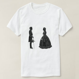 T-shirt silhouette d'abraham lincoln et de mary todd linco