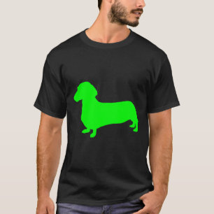 T-shirt Silhouette Dachshund verte