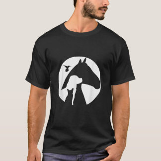 T-shirt Silhouette d'animal Chat Chien Cheval Oiseau Colib