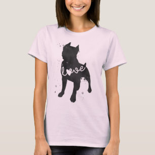 T-shirt Silhouette d'aquarelle d'amour du Staffordshire