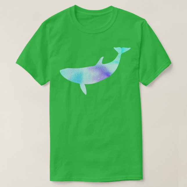 T-shirt Silhouette de baleine violette bleue (Design devant)