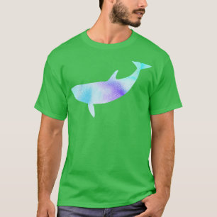 T-shirt Silhouette de baleine violette bleue