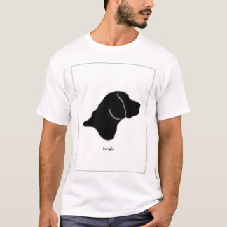T-shirt Silhouette de beagle noire et blanche