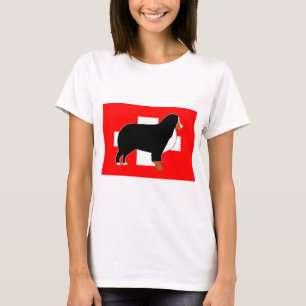 T-shirt silhouette de bernois sur drapeau rouille