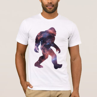 T-shirt Silhouette de Bigfoot avec intérieur de galaxie