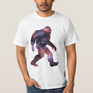 T-shirt Silhouette de Bigfoot avec intérieur de galaxie