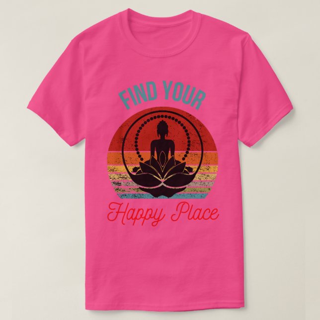 T-shirt Silhouette de Bouddha à Lotus Flower Trouvez votre (Design devant)