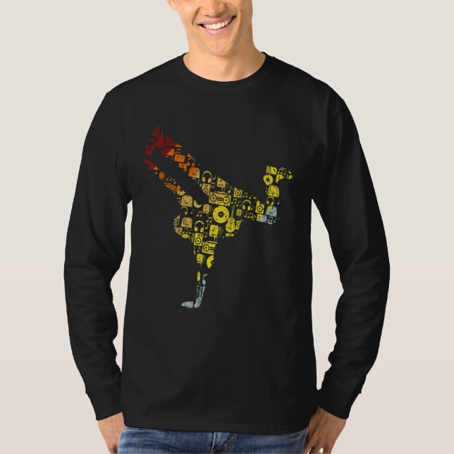 T-shirt Silhouette de Breakdance Danse de rue Breakdance   (Devant)