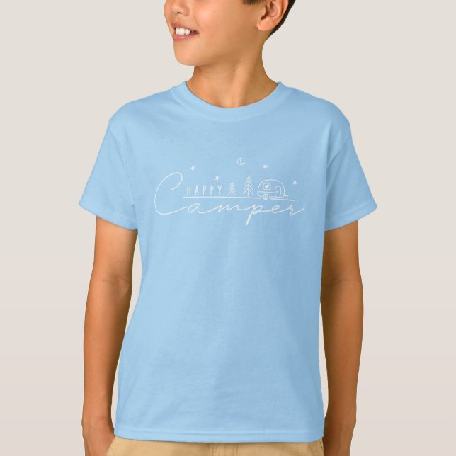 T-shirt Silhouette de campeur heureux (Devant)