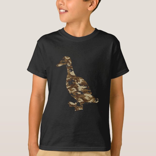 T-shirt Silhouette de canard de camouflage (Devant)