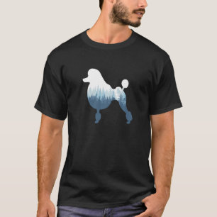 T-shirt Silhouette de caniche chien extérieur nature  