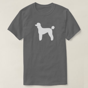 T-shirt Silhouette de caniche standard blanc Race de chie