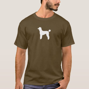 T-shirt Silhouette de caniche standard blanc  Race de chie