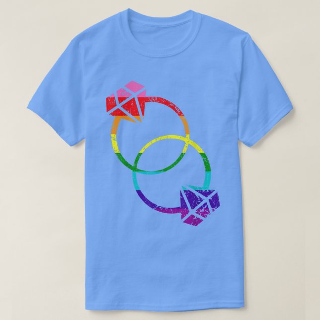T-shirt Silhouette de ceinture de mariée lesbienne T (Design devant)