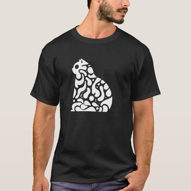 T-shirt Silhouette de chat Blob Lampe à lave féline drôle  (Devant)