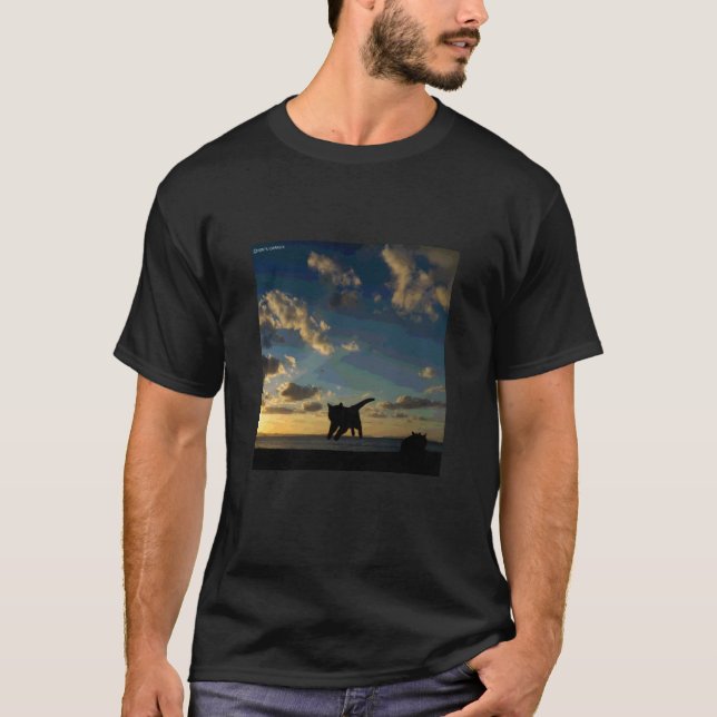 T-shirt silhouette de chat volant_001 (Devant)