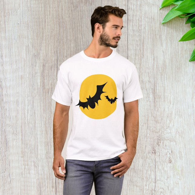 T-shirt Silhouette de chauves-souris d'Halloween pleine lu (Créateur téléchargé)