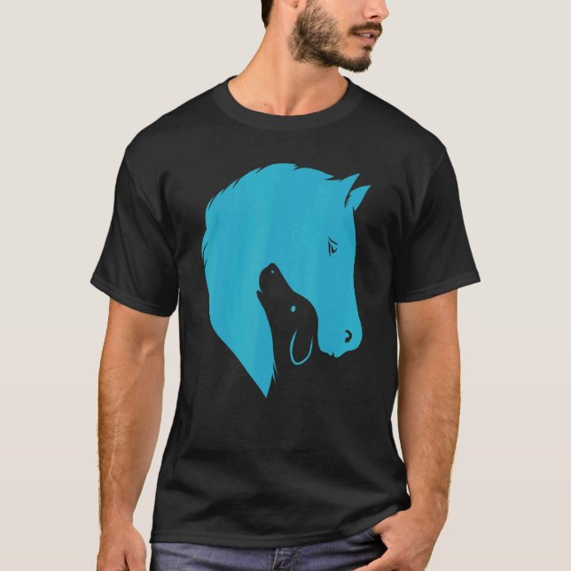 T-shirt Silhouette de cheval de chien Vêtements d'animal é (Devant)