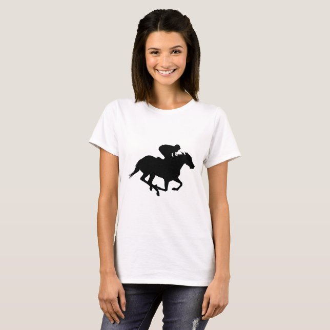 T-shirt Silhouette de cheval de course (Devant entier)