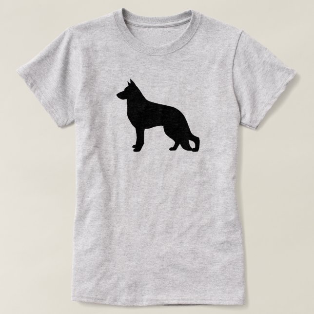 T-shirt Silhouette de chien berger allemand (Design devant)