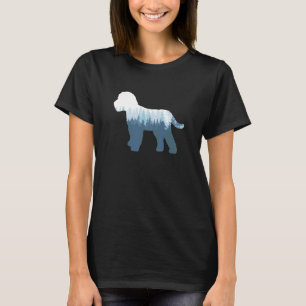 T-shirt Silhouette de chien Cockapoo Doodle en plein air N