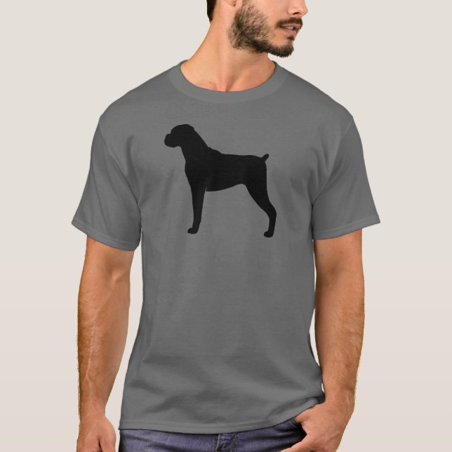 T-shirt Silhouette de chien de boxeur avec les oreilles (Devant)