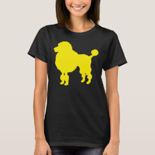 T-shirt Silhouette de chien de caniche jaune