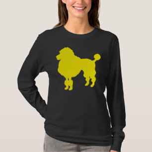 T-shirt Silhouette de chien de caniche jaune