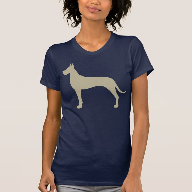 T-shirt Silhouette de chien de great dane (Devant)