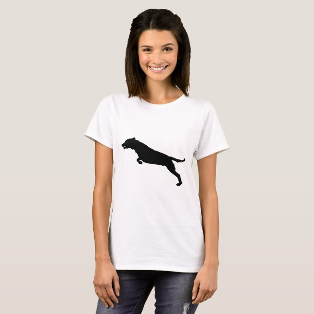 T-shirt Silhouette de chien de saut (Devant entier)