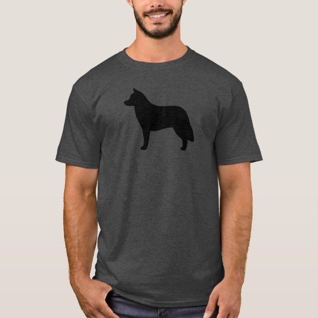 T-shirt Silhouette de chien de traîneau sibérien (Devant)