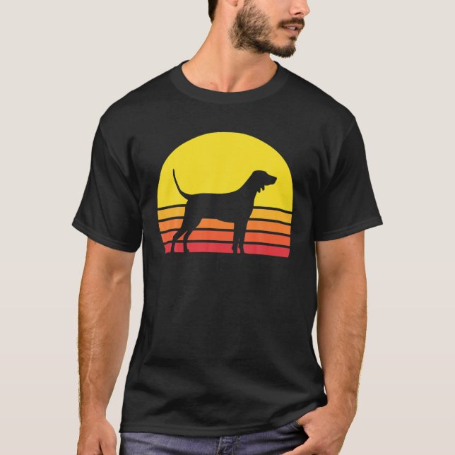 T-shirt Silhouette de chien Redbone Coonhound (Devant)