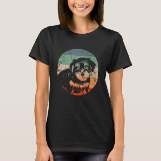 T-shirt Silhouette de chien rétro Morkie vintage