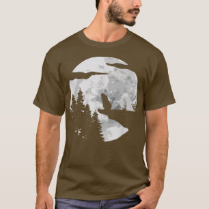 T-shirt Silhouette De Cochon De Guinée La Nuit Avec Une Lu