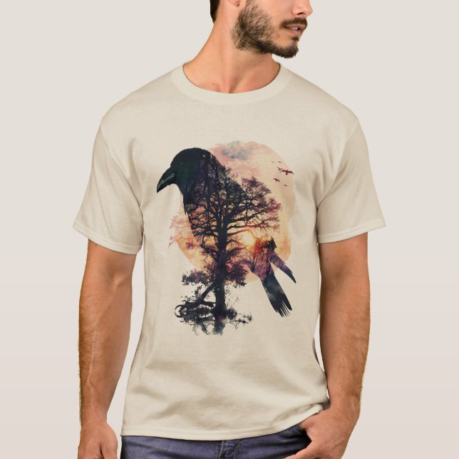 T-shirt Silhouette de Corbeau - Silhouette de Corbeau au c (Devant)