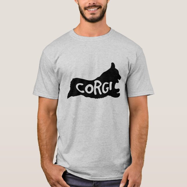 T-shirt Silhouette de corgi (Devant)