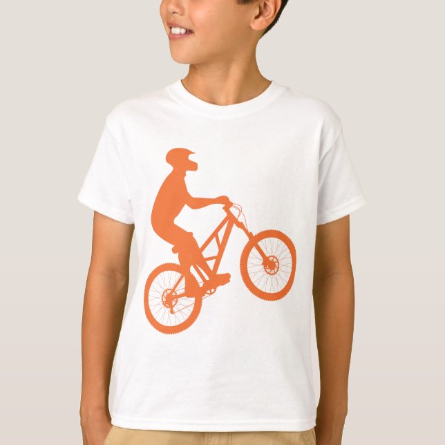 T-shirt Silhouette de cycliste de montagne (Devant)