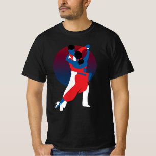 T-shirt Silhouette de danse rouge et bleu - Danseurs de ta