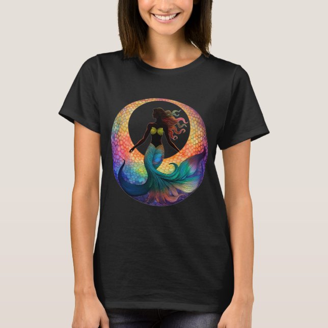 T-shirt Silhouette de Déesse Lunaire Sirène | Graphique Co (Devant)