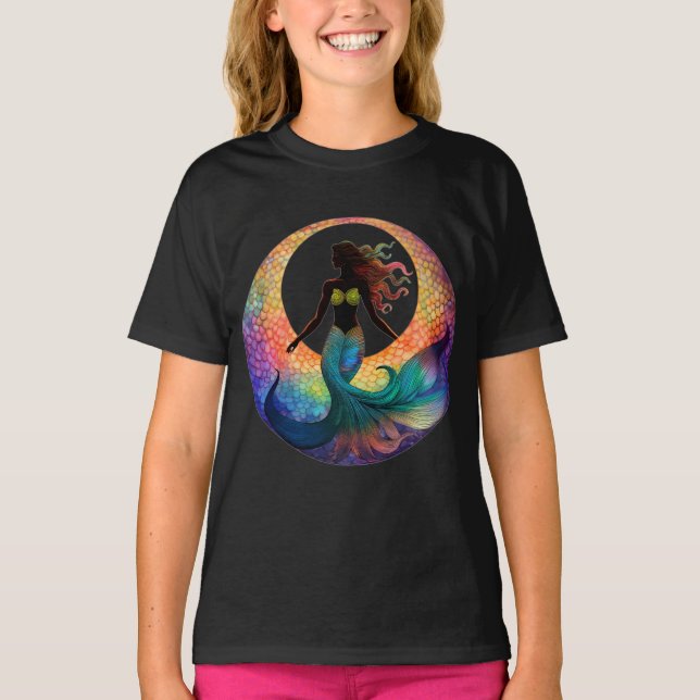 T-shirt Silhouette de Déesse Lunaire Sirène | Graphique Co (Devant)
