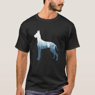 T-shirt Silhouette de Dogue Allemand Chien Extérieur Natur
