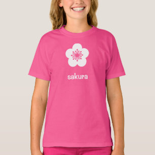 T-shirt Silhouette de fleur de Sakura blanche