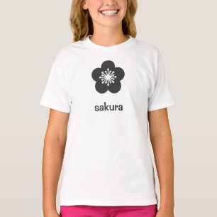 T-shirt Silhouette de fleur de Sakura noire douce
