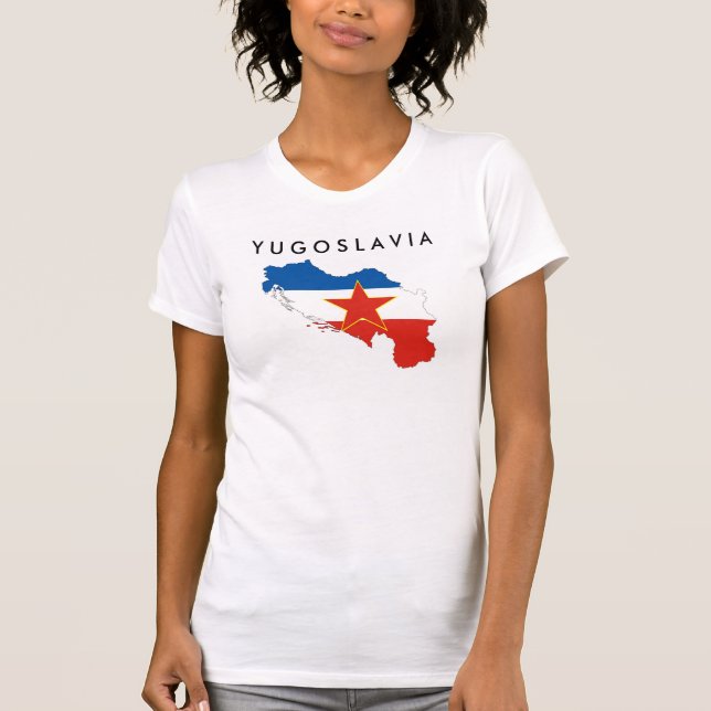 T-shirt silhouette de forme de carte de drapeau de pays de (Devant)